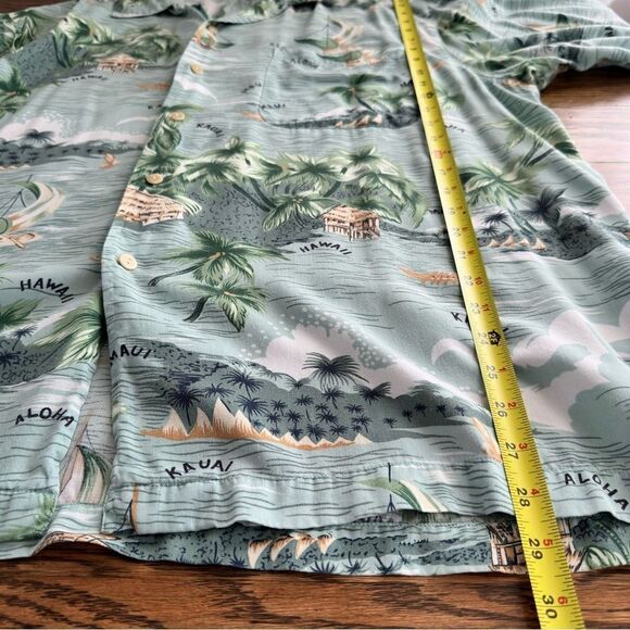 Land's End Rayon Hawaiian Camp Shirt Tropical Print Vacation Beach Men’s XL - Picture 6 of 7